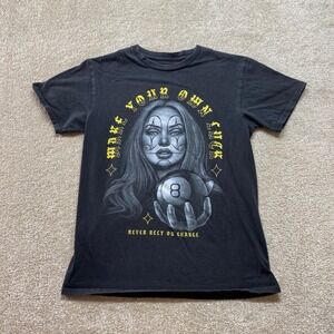 DOM‎ Shirt Kids Small Make Your Own Luck Never Rely On Chance Graphic Tee